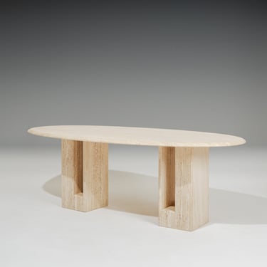 TABLE À MANGER EN TRAVERTIN, 1970s