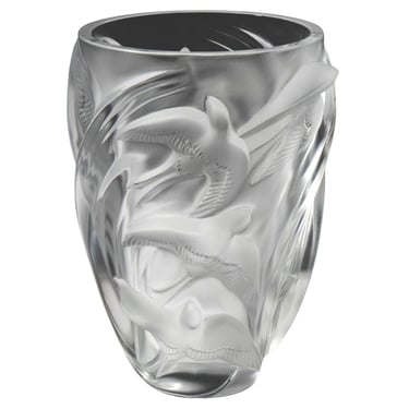 Lalique Crystal "Martinets" Vase, c. 1920's