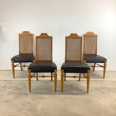 Vintage Modern Cane Back Dining Chairs 