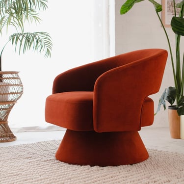 Burnt Orange Swivel Chair