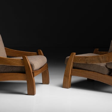 Modernist Oak Armchairs