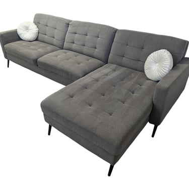 MCM Gray Sectional With Chaise