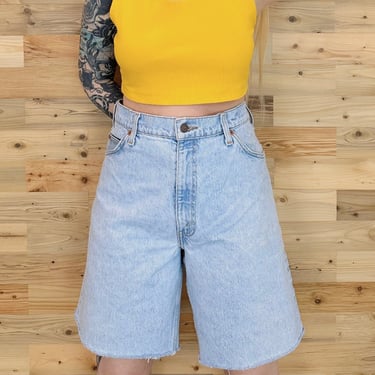 Levi's 550 Orange Tab Long Bermuda Cut Off Jean Shorts / Size 35 36 