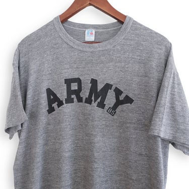 vintage army shirt / US Army shirt / 1980s Russell Athletic West Point Army heather grey tri blend t shirt XL 