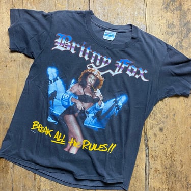 Britney Fox vintage rock tour concert shirt Hanes made in USA. Break all the rules 