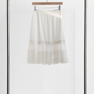 White Lace Hem Slip Skirt