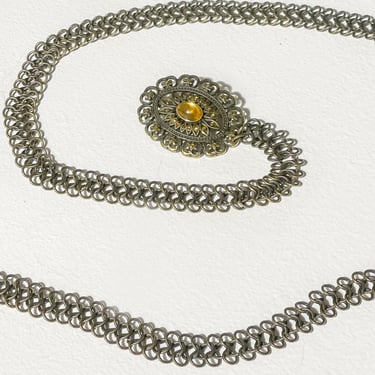Bronze Chain Topaz Flower Belt