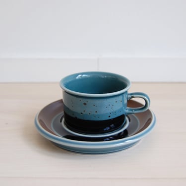 Arabia Finland Meri Stoneware Espresso Cup and Saucer Set Raija Uosikkinen, Ulla Procopé 