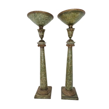 #1310 Pair of Monumental Torchiere Floor Lamps