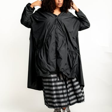 Voluminous Gathered Back Rain Jacket