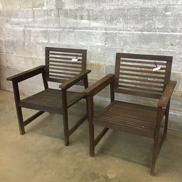 Pair of Wood Patio Chairs (Seattle)