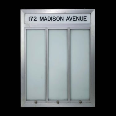 Reclaimed 172 Madison Avenue Aluminum Marquis Display