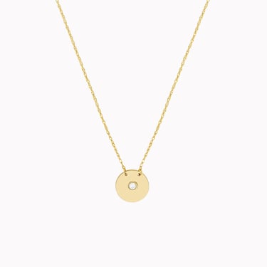 Tiny Diamond Disc Necklace