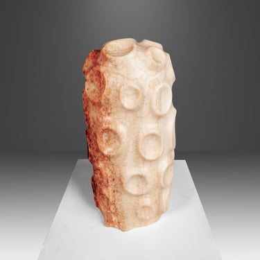 Modern Abstract Sculpture in Solid Alabaster 'Tenticle' by Mark Leblanc (1/8), USA 