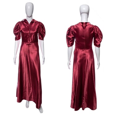 1930's  Best &amp; Co. Rose Satin Gown Size S