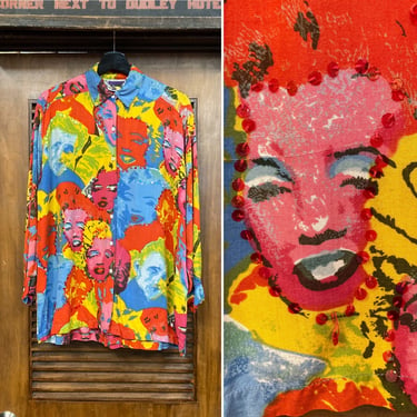 Vintage 1980’s Marilyn Monroe and James Dean Warhol Style Shirt, 80’s Pop Art Shirt, 80’s Warhol, 80’s Fashion, Vintage Clothing 