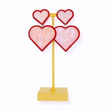 Sample Sale Pink &amp; Red Heart  Earrings