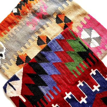 Vintage Kilim Rug Pillow Covers Set or 2 Boho Decor Pillow 