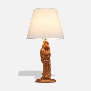Mid-Century Modern Sculpted Woman Figure Table Lamp by Lighthouse Co.
