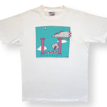 Vintage 1989 Alexandria Autumn 10K Pop Art Style Double Sided Bud Light Graphic T-Shirt Size Medium 