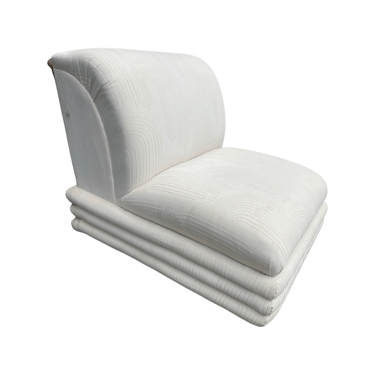 White Postmodern Textured Slipper Chair