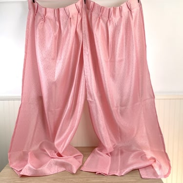 Pink fiberglass draperies - 4 panels - 24" x 70" - 1950s new old stock 