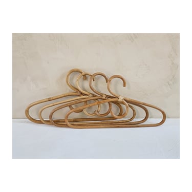Vintage Minimalist Bamboo and Rattan clothes or textile hangers 