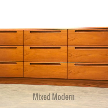 Danish Modern Teak Long Dresser 