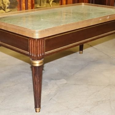 Fine Quality French Green Marble Top Bronze Mounted Louis XVI Coffee Table