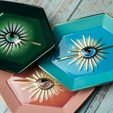 Hexagon Evil Eye Catchall Dish