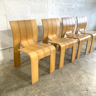 Gijs Bakker for Castelijn “Strip” Dining Chairs Mid Century Modern 