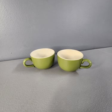 Set of 2 Ironstone "El Verde" Max Schonfeld Coffee Mug Cups 