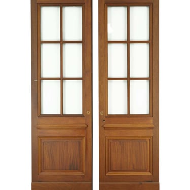 Reclaimed 1 Pane 6 Lite Mahogany Double Doors 87.5 x 53.75