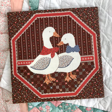 1980's Adorable Duck Fabric Wall Hanging 
