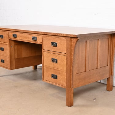 Stickley Mission Oak Arts &#038; Crafts Executive Desk, Newly Refinished