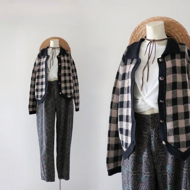 check wool cardigan - l 