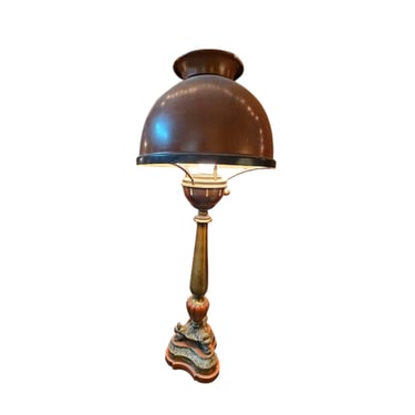 Bronze &amp; Brass Dome-Shade Table Lamp
