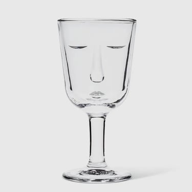 A Pair of Resting Face Wine Glasses