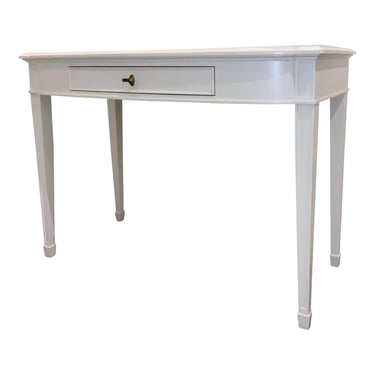 Currey & Co. Modern White Lacquered Wood Chelsea Writing Desk