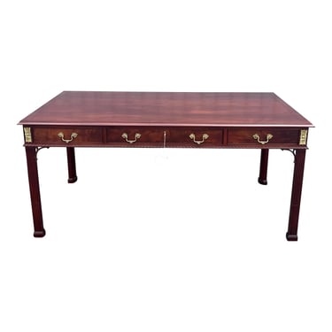 Stickley Chinese Chippendale Burled Mahogany Writing Desk - Newly Refinished 