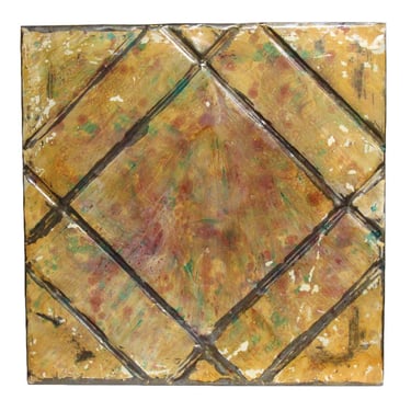 Hand Painted Geometric Mixed Colored Tin Panel