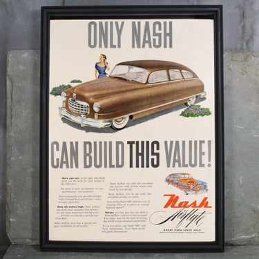 1949 Vintage Nash Advertisement | UNFRAMED Vintage Advertising Page | 1949 Vintage Car Ad | Hunt's Tomato Sauce 1949 Ad 