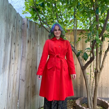 Vintage 1970’s Red Trench Coat 