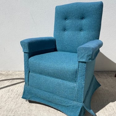 Petite Lounge Chair in Blue Tweed