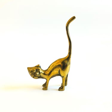 Vintage Brass Cat 