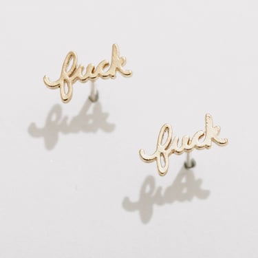 Larissa Loden - Fuck Stud Earrings - Gold