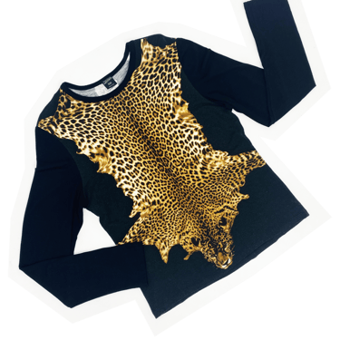 Jean Paul Gaultier Homme F/w 1998 leopard pelt print top
