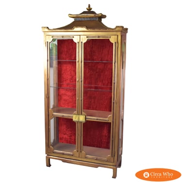 Illuminated Gold Leaf Pagoda Cabinet