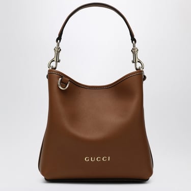 Gucci Mini Gg Emblem Bucket Bag Brown Women