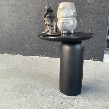 Matte Black Geometric Side Table